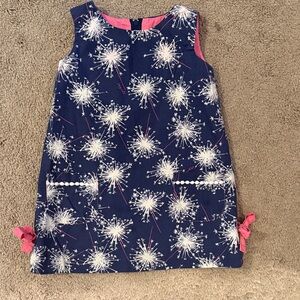 Lilly Pulitzer Pink Label Girls Shift Dress with Sparklers Size 2T